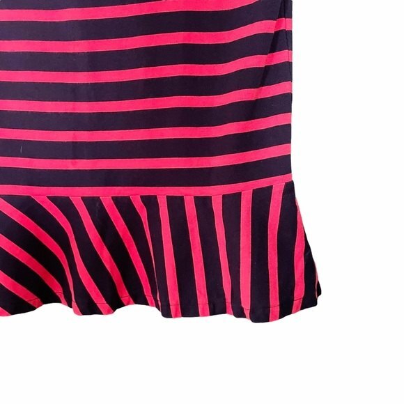 J. Crew Peplum Top Striped Short Sleeve Red & Blue Shirt Size XS Nautical Preppy - Picture 3 of 8